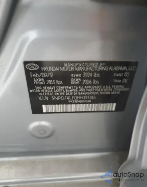 2017 Hyundai Elantra Se из США, поврежденный, VIN 5NPD74LF0HH191146